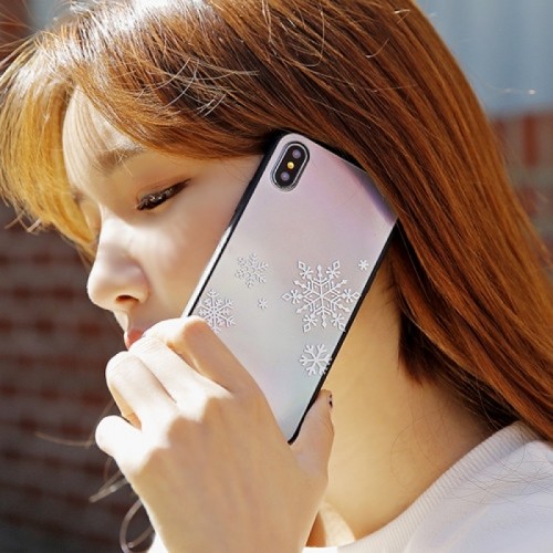 겨울 패턴 홀로그램 미러 범퍼 케이스 (갤럭시 아이폰 LG 80기종), , 코지, 